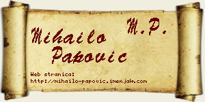 Mihailo Papović vizit kartica